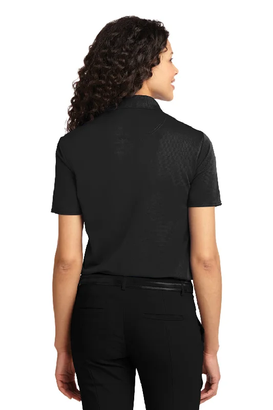 Port Authority Womens Dry Zone Moisture Wicking Short Sleeve Polo Shirt - Black