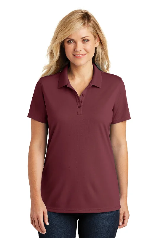 Port Authority Womens Dry Zone Moisture Wicking Short Sleeve Polo Shirt - Burgundy