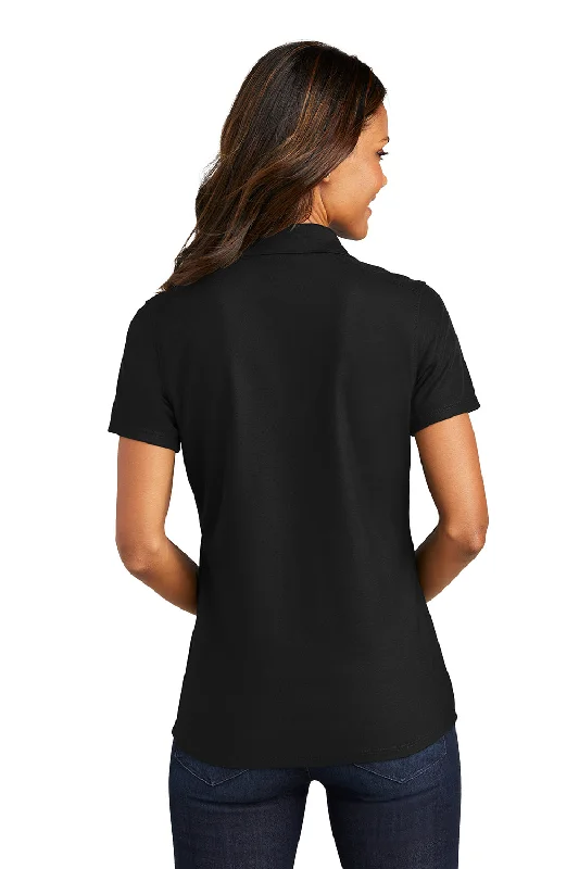 Port Authority Womens EZPerformance Moisture Wicking Short Sleeve Polo Shirt - Black