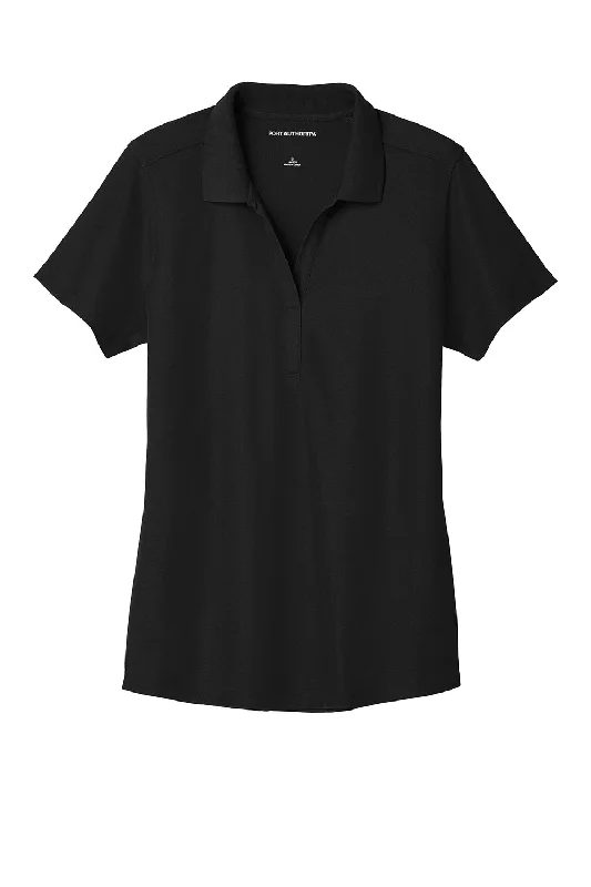 Port Authority Womens EZPerformance Moisture Wicking Short Sleeve Polo Shirt - Black