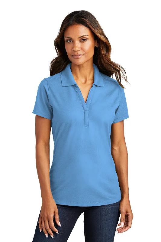 Port Authority Womens EZPerformance Moisture Wicking Short Sleeve Polo Shirt - Carolina Blue