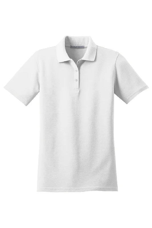 Port Authority Womens Moisture Wicking Short Sleeve Polo Shirt - White