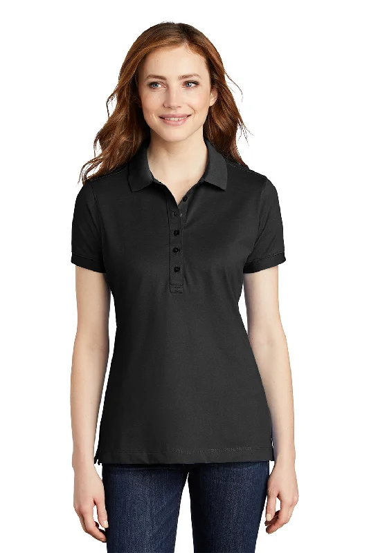 Port Authority Womens Moisture Wicking Short Sleeve Polo Shirt - Black