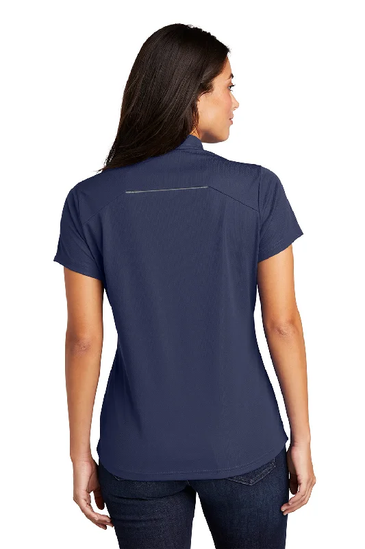 Port Authority Womens Moisture Wicking Short Sleeve Polo Shirt - True Navy Blue