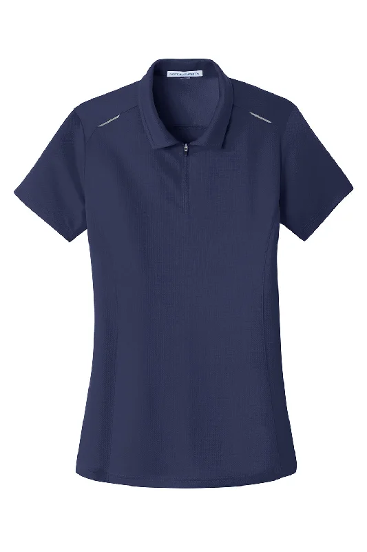 Port Authority Womens Moisture Wicking Short Sleeve Polo Shirt - True Navy Blue