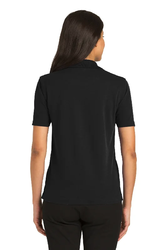 Port Authority Womens Rapid Dry Moisture Wicking Short Sleeve Polo Shirt - Jet Black