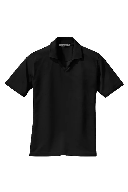 Port Authority Womens Rapid Dry Moisture Wicking Short Sleeve Polo Shirt - Jet Black