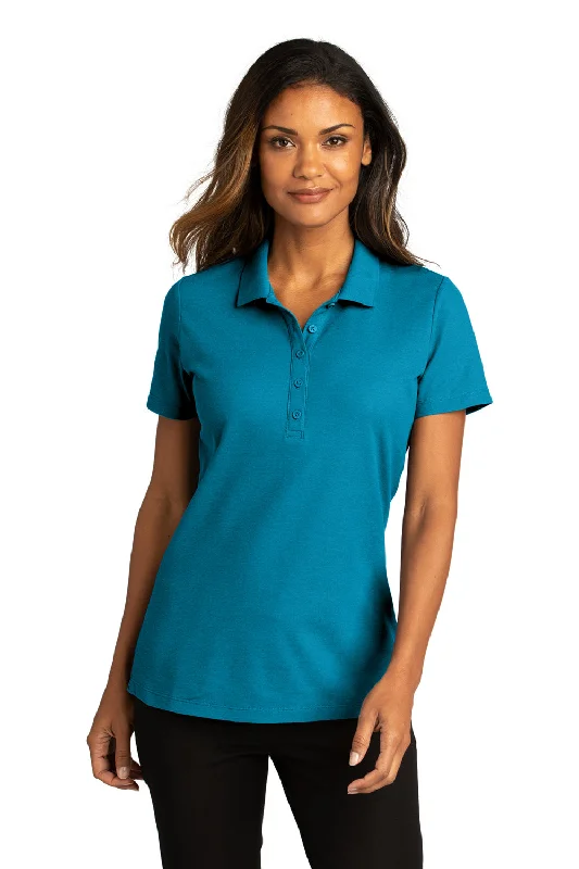 Port Authority Womens React SuperPro Snag Resistant Short Sleeve Polo Shirt - Parcel Blue