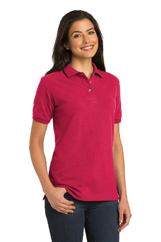 Port Authority Womens Shrink Resistant Short Sleeve Polo Shirt - Red