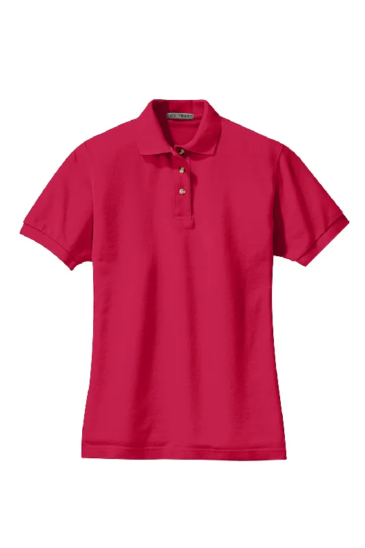 Port Authority Womens Shrink Resistant Short Sleeve Polo Shirt - Red