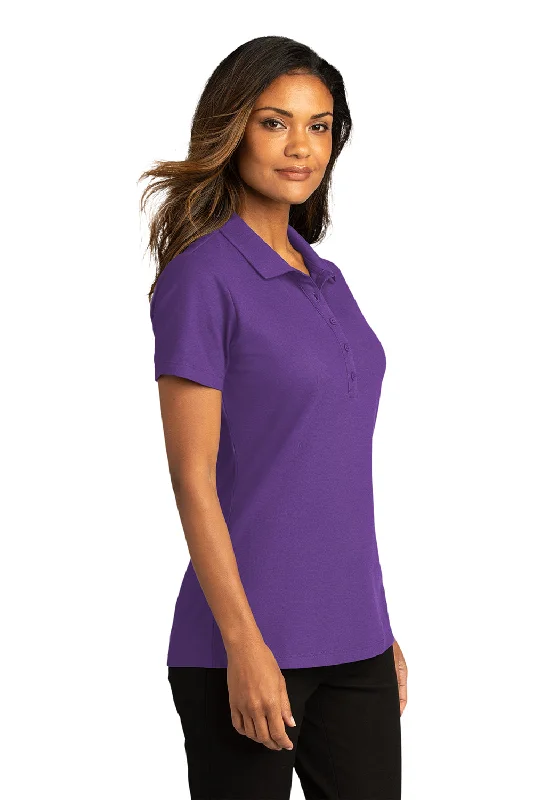 Port Authority Womens React SuperPro Snag Resistant Short Sleeve Polo Shirt - Purple