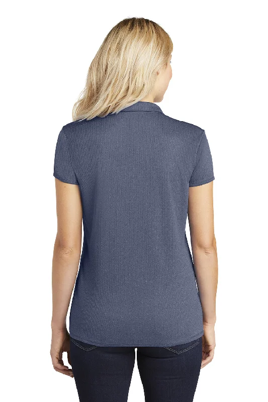 Port Authority Womens Trace Moisture Wicking Short Sleeve Polo Shirt - Heather True Navy Blue