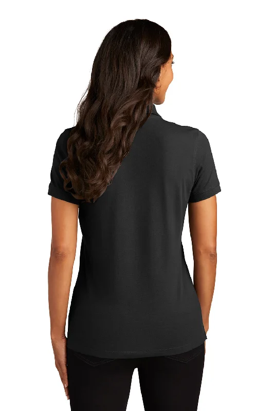 Port Authority Womens Wrinkle Resistant Short Sleeve Polo Shirt - Black