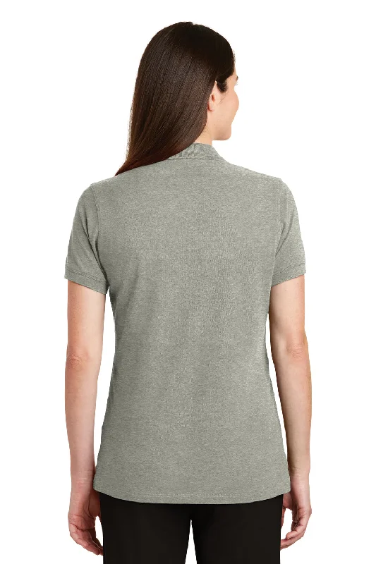 Port Authority Womens Wrinkle Resistant Short Sleeve Polo Shirt - Heather Oxford Grey - Closeout