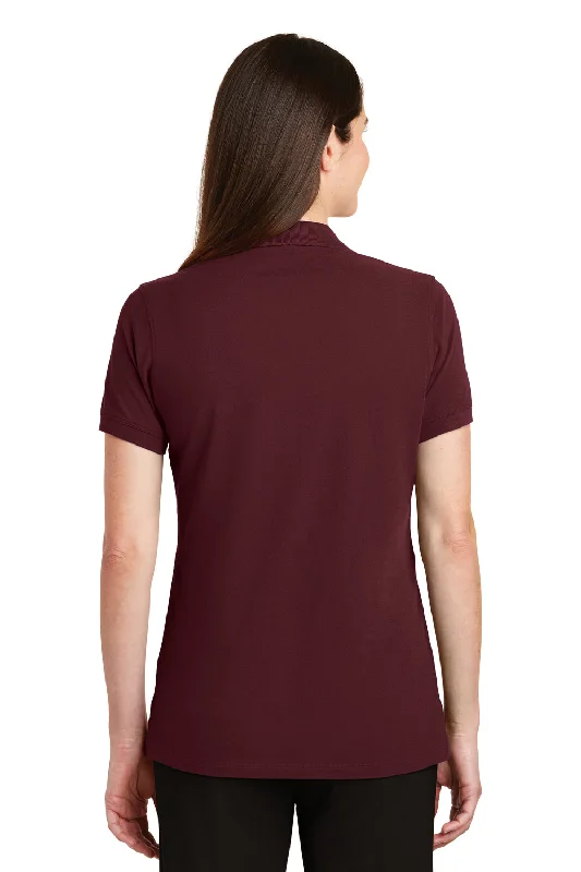 Port Authority Womens Wrinkle Resistant Short Sleeve Polo Shirt - Maroon - Closeout