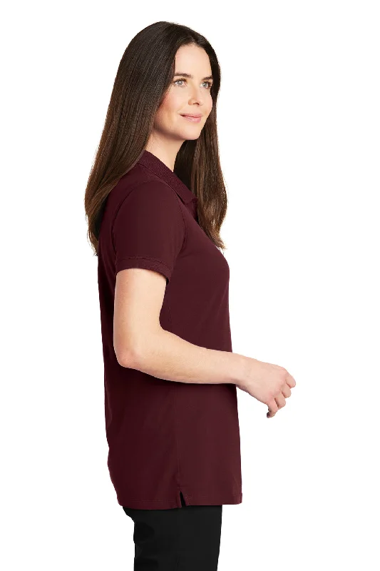 Port Authority Womens Wrinkle Resistant Short Sleeve Polo Shirt - Maroon - Closeout