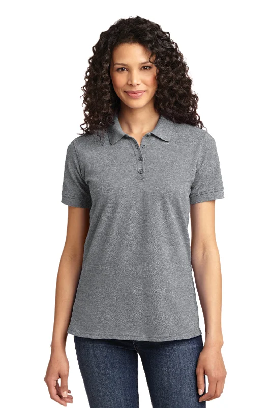 Port & Company Womens Core Stain Resistant Short Sleeve Polo Shirt - Heather Grey