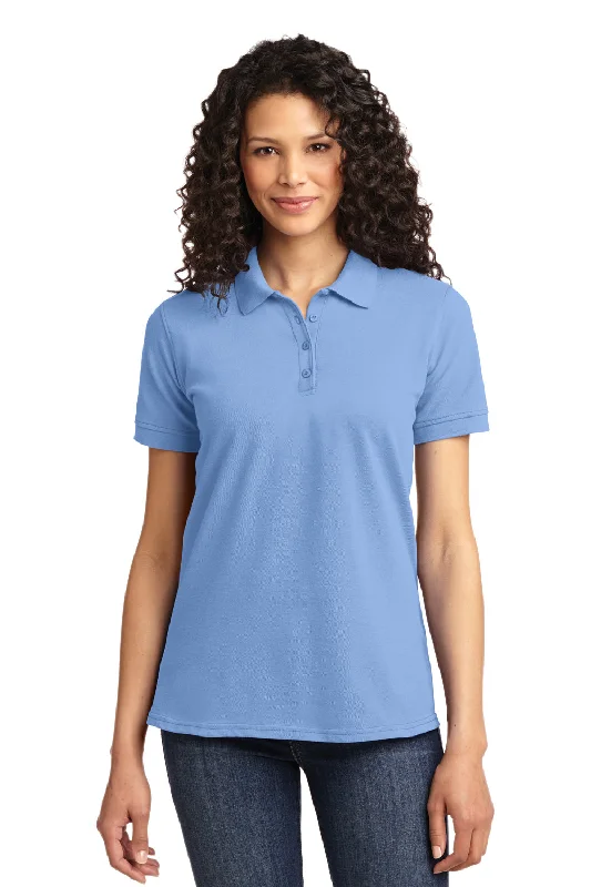 Port & Company Womens Core Stain Resistant Short Sleeve Polo Shirt - Light Blue