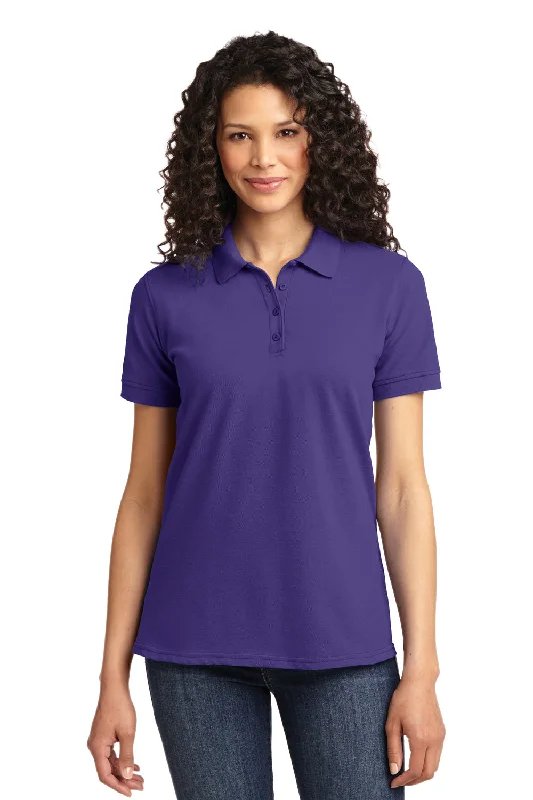 Port & Company Womens Core Stain Resistant Short Sleeve Polo Shirt - Purple