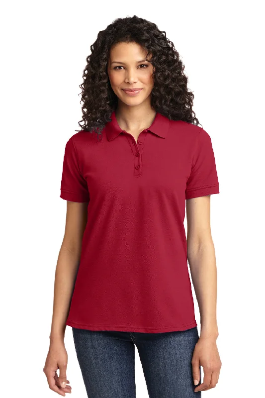 Port & Company Womens Core Stain Resistant Short Sleeve Polo Shirt - Red