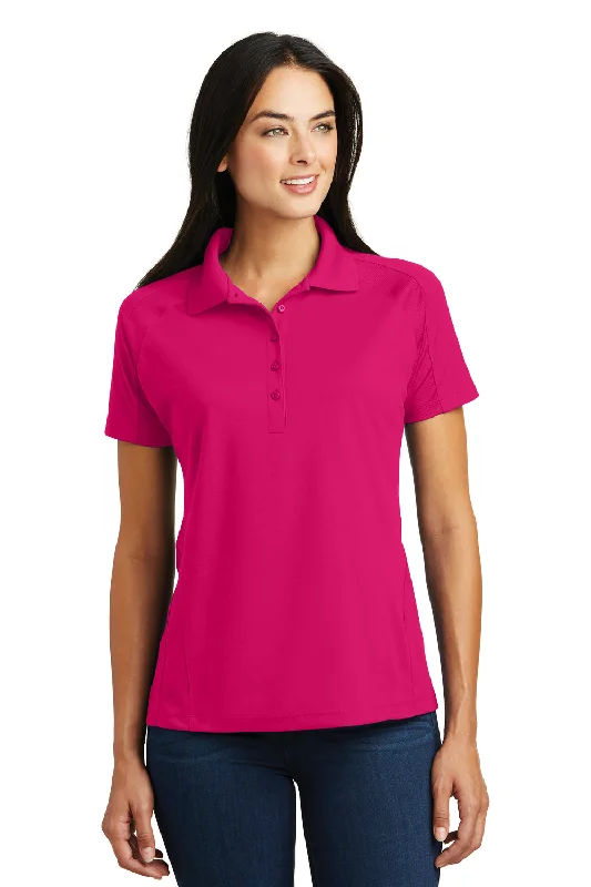 Sport-Tek Womens Dri-Mesh Moisture Wicking Short Sleeve Polo Shirt - Raspberry Pink