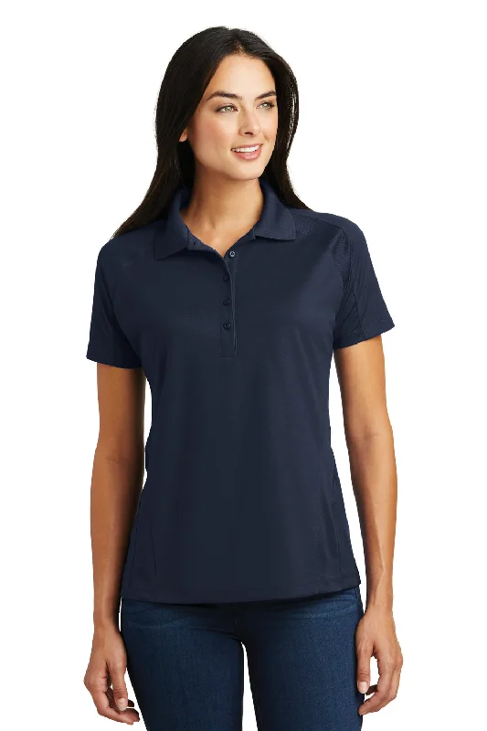 Sport-Tek Womens Dri-Mesh Moisture Wicking Short Sleeve Polo Shirt - Navy Blue