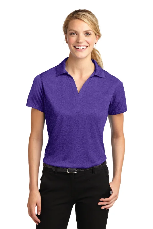 Sport-Tek Womens Heather Contender Moisture Wicking Short Sleeve Polo Shirt - Heather Varsity Purple