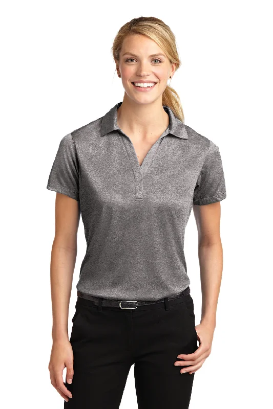 Sport-Tek Womens Heather Contender Moisture Wicking Short Sleeve Polo Shirt - Heather Vintage Grey