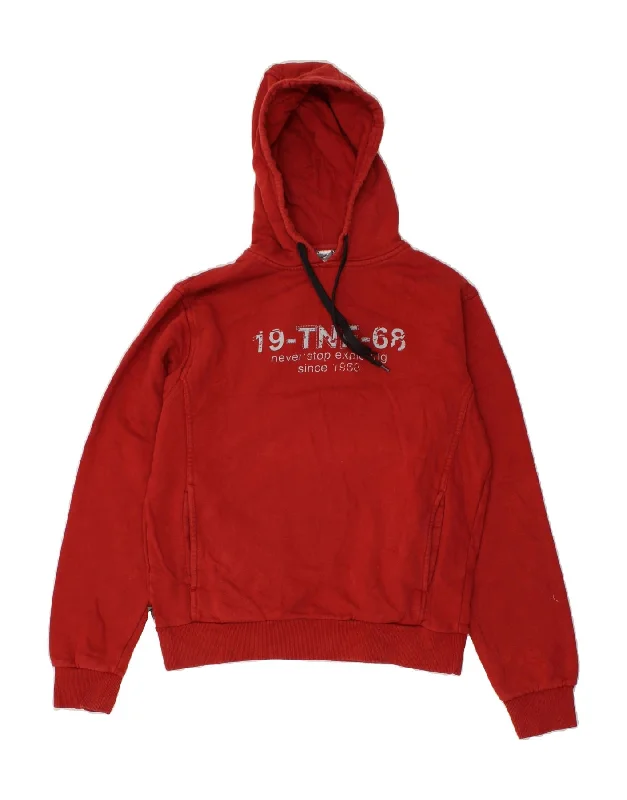 THE NORTH FACE Mens Graphic Hoodie Jumper Medium Red Cotton