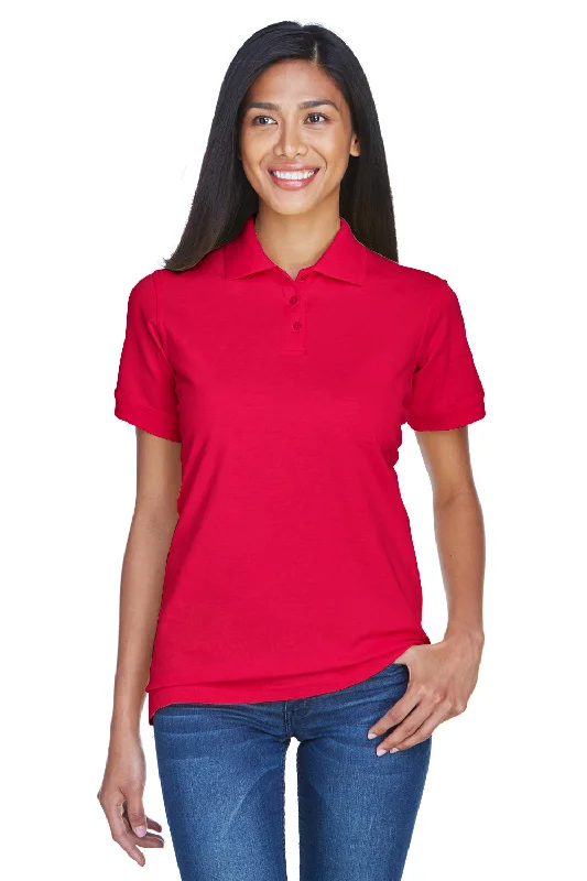 UltraClub Womens Classic Short Sleeve Polo Shirt - Red