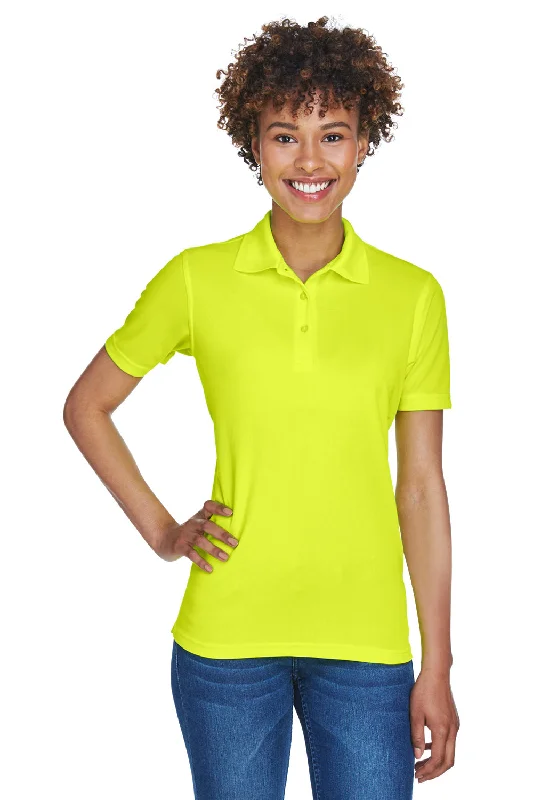 UltraClub Womens Cool & Dry Moisture Wicking Short Sleeve Polo Shirt - Bright Yellow