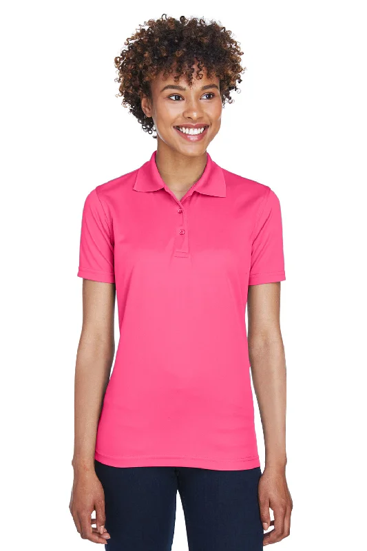 UltraClub Womens Cool & Dry Moisture Wicking Short Sleeve Polo Shirt - Heliconia Pink