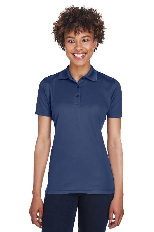 UltraClub Womens Cool & Dry Moisture Wicking Short Sleeve Polo Shirt - Navy Blue