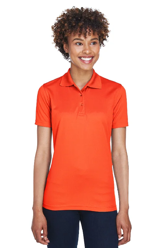 UltraClub Womens Cool & Dry Moisture Wicking Short Sleeve Polo Shirt - Orange