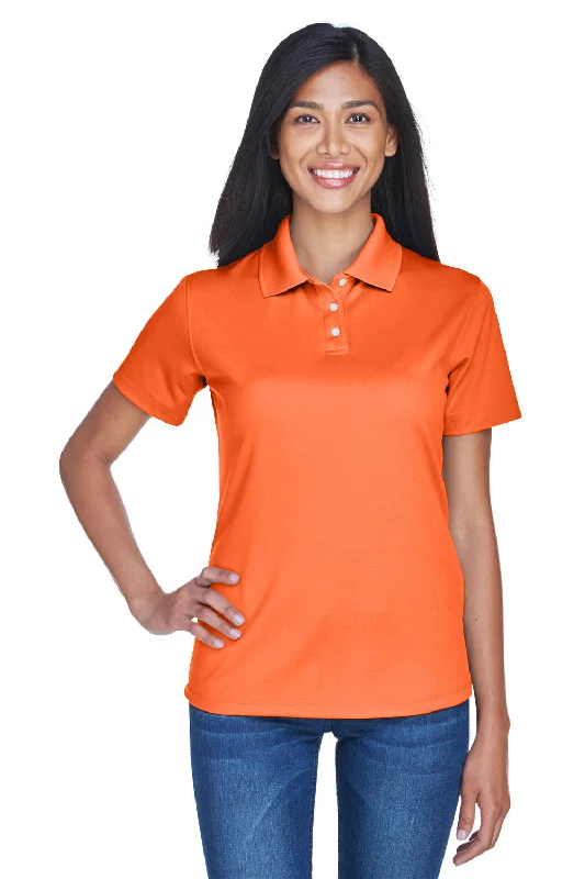 UltraClub Womens Cool & Dry Performance Moisture Wicking Short Sleeve Polo Shirt - Orange