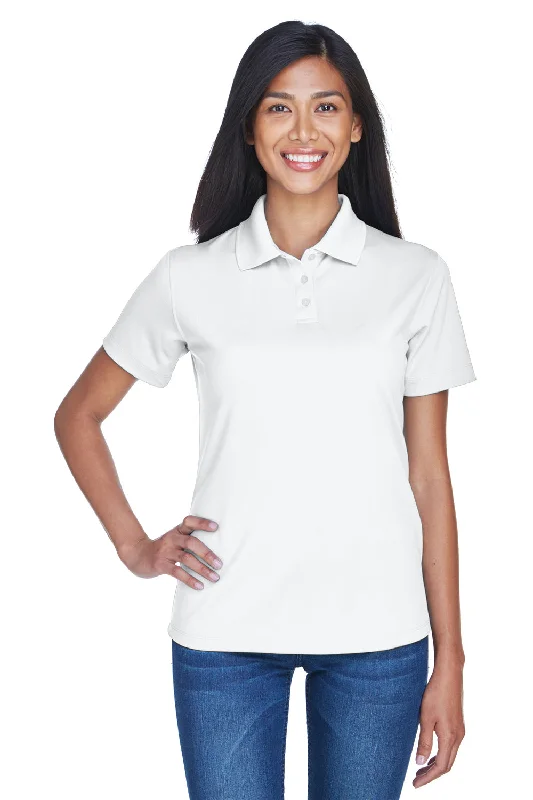 UltraClub Womens Cool & Dry Performance Moisture Wicking Short Sleeve Polo Shirt - White