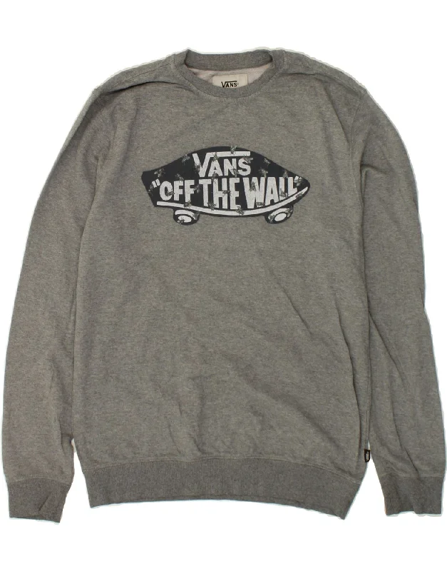 VANS Mens Graphic Sweatshirt Jumper Large Grey