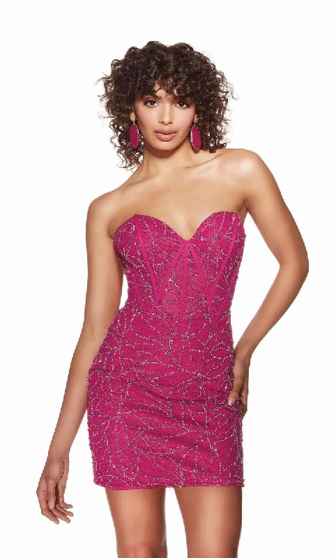Alyce Paris Strapless Tight Homecoming Dress 4861